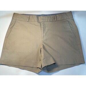 Banana Republic Chino Shorts Women's Size 10 Light Khaki 4 Pockets Zipper Casual
